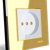 کلید و پریز ویرا مدل امگا طلا طلا سفید - protected-electrical-outlet